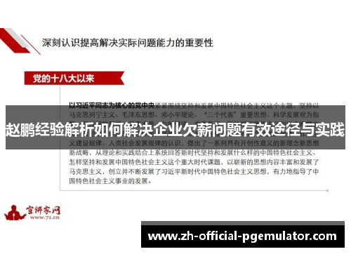 赵鹏经验解析如何解决企业欠薪问题有效途径与实践